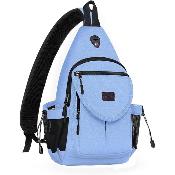 MOSISO Sling Backpack,Canvas Crossbody Hiking Daypack Bag with
